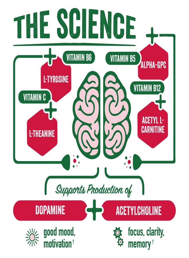 BrainJuice Brain and Immune Support Shot, Gluten Free Supplement Shots for Energy, Focus, Immunity with Vitamin D, C B, Alpha GPC & Organic Ginger Root, Pomegranate Acai, 2.5 fl oz, 12 Pack - Image 4